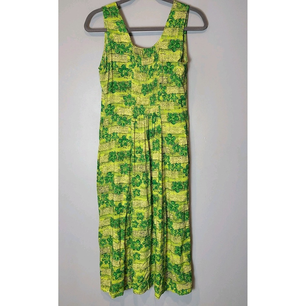 Vtg JBS Maxi Shirt Resort Dress Green Granola Sz L Boho Cottage Fairy 90s - Picture 5 of 10